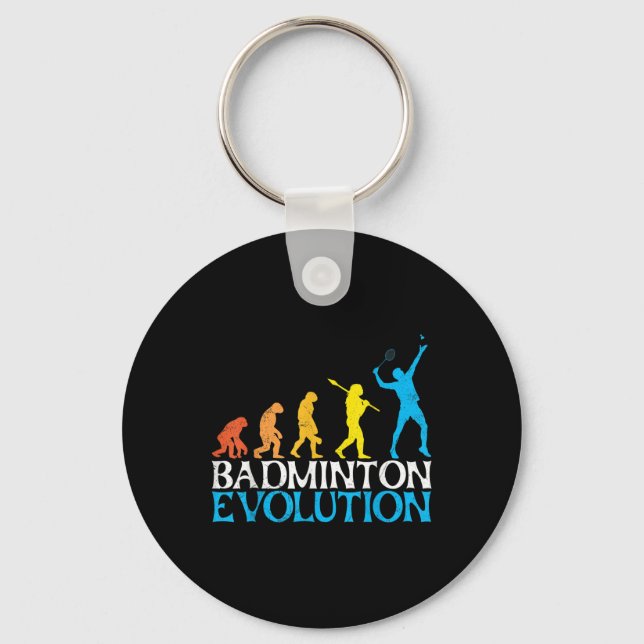 Porte-clés Évolution de badminton Singe Joueur de badminton B (Recto)