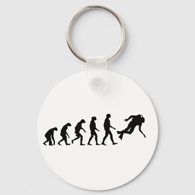 Porte-clés Évolution de la plongée sous-marine (Recto)