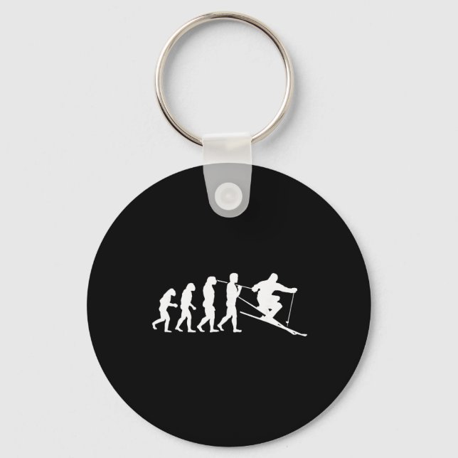 Porte-clés Évolution de skieur ski cadeau de ski sport d'hive (Recto)