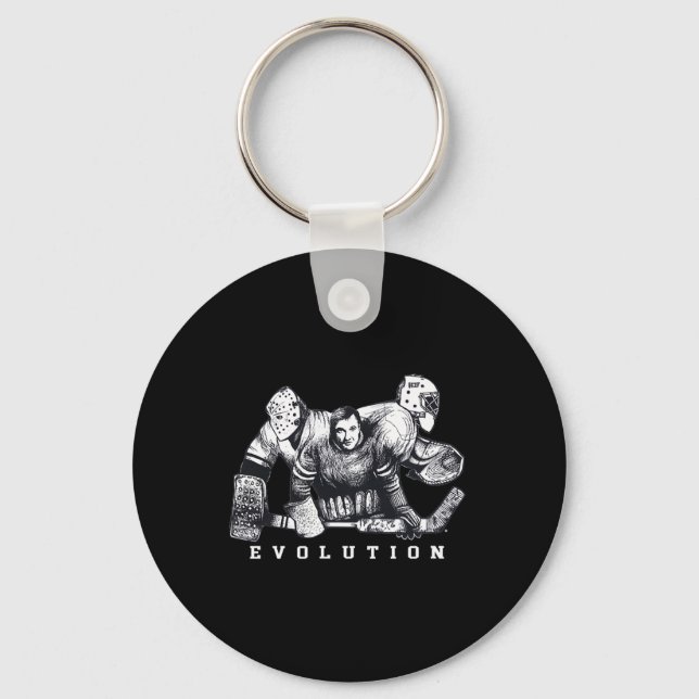 Porte-clés Évolution du gardien de hockey sans masque Masque  (Recto)