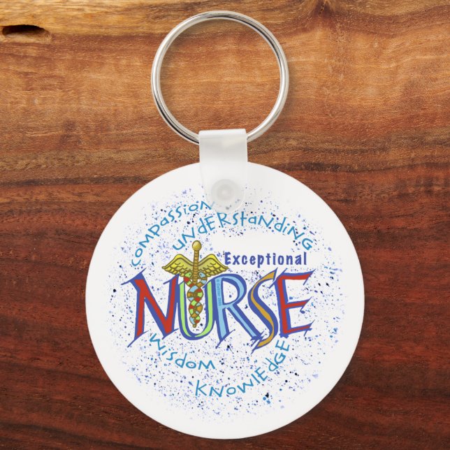 Porte-clés exceptional Nurse Motto custom name Keychain (Recto)