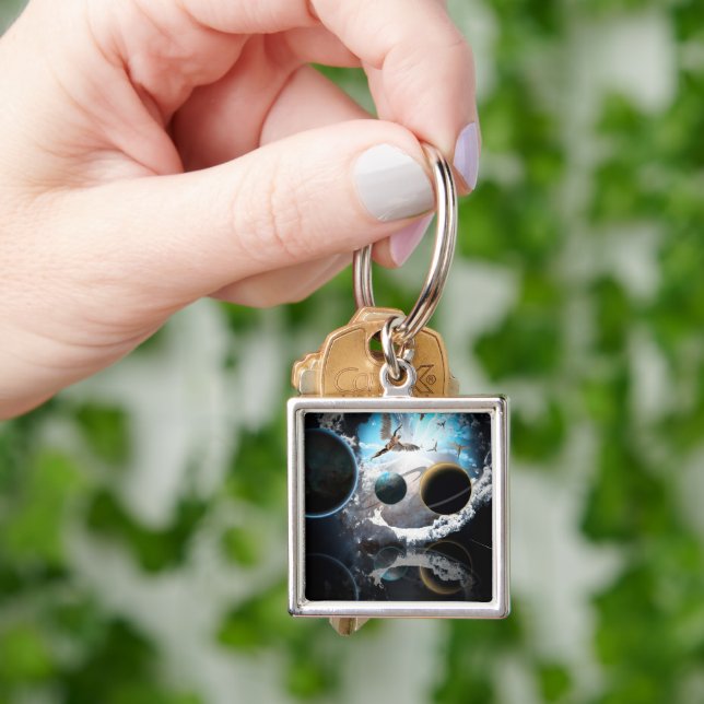 Porte-clés Exoplanètes et Terre (main)