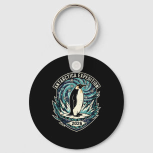 Porte-clés Expédition Antarctique 2026 Rétro Souvenir Manchot