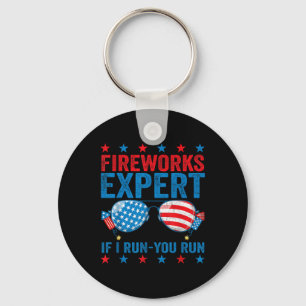 Porte-clés Expert en feux d'artifice - Je cours, vous courez,