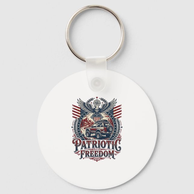 Porte-clés Explorateur de route désertique patriotique (Recto)