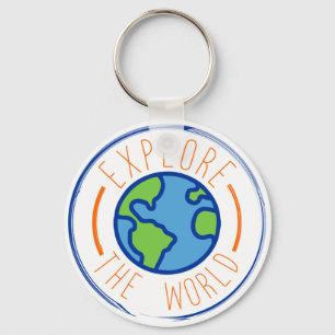 Porte-clés Explorez l'autocollant de voyage du monde