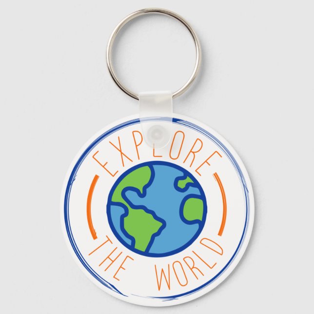 Porte-clés Explorez l'autocollant de voyage du monde (Recto)