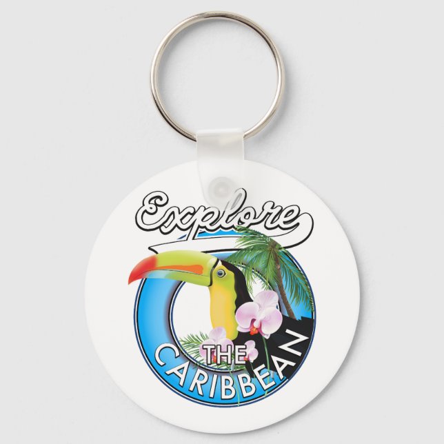 Porte-clés Explorez le patch de voyage des Caraïbes. (Recto)