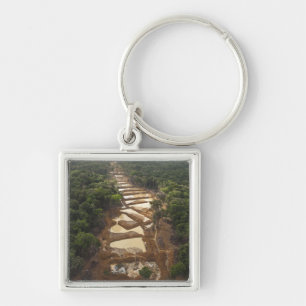 Porte-clés Extraction d'or alluvionnaire. Forêt tropicale, Gu