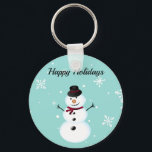 Porte-clés Extraordinaire, Cool, Blue Christmas Snowman<br><div class="desc">bonhomme de neige parfait,  doux,  bleu de Noël</div>