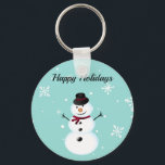 Porte-clés Extraordinaire, Cool, Blue Christmas Snowman<br><div class="desc">bonhomme de neige parfait,  doux,  bleu de Noël</div>