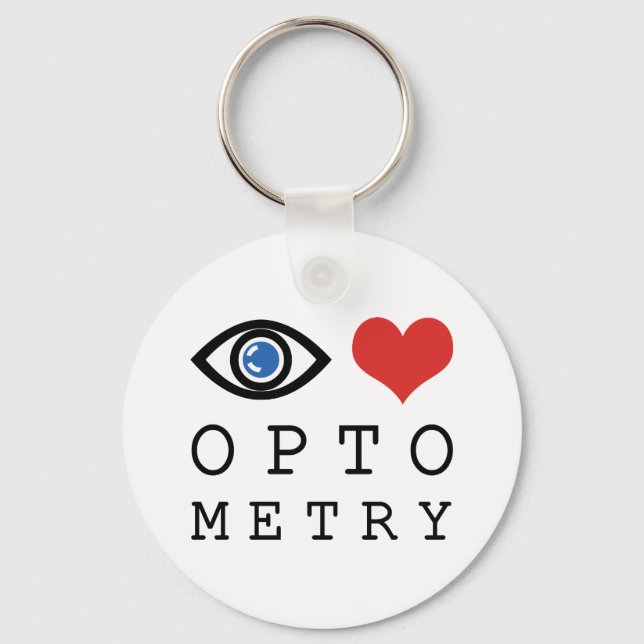 Porte-clés Eye Love Heart Optométrie - Test de vue d'optométr (Recto)
