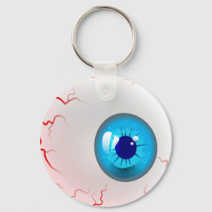 Porte-clés Eyeball d'horreur bleue