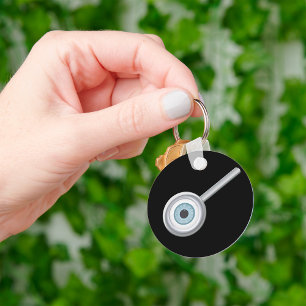 Porte-clés Eyeball Magnification Verre amusant Inspection des