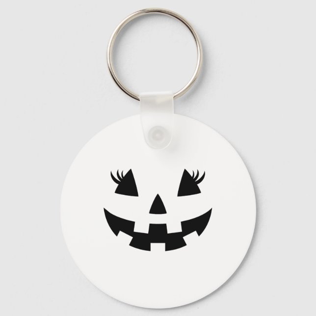 Porte-clés Eyelashes Jack-o'-lantern Face Citrouille Hallowen (Recto)