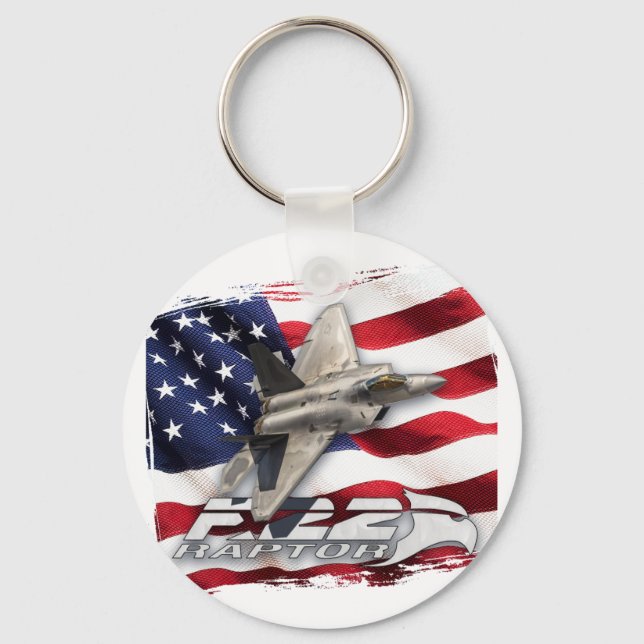 Porte-clés F-22 Raptor et drapeau américain (Recto)