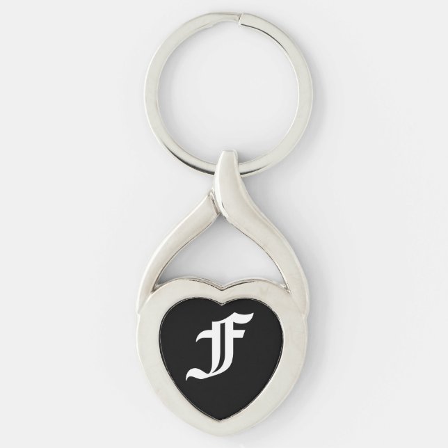 Porte-clés "F" Black Heart Keychain (Devant)