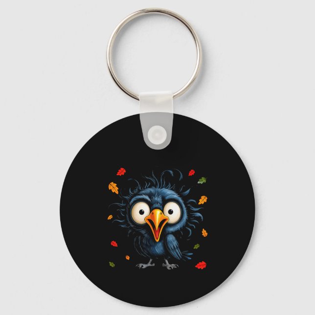 Porte-clés F-caw-f Black Crow Pun Funny Bird Cawing Nge Hallo (Recto)