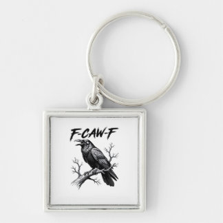 Porte-clés F-Caw-F Blague de Corbeau Drôle F-Caw-F Graphique