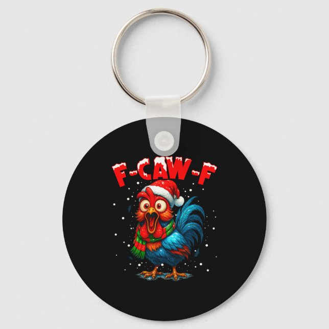 Porte-clés F-caw-f Chicken Fcawf Rooster Coffee Christmas Fca (Recto)