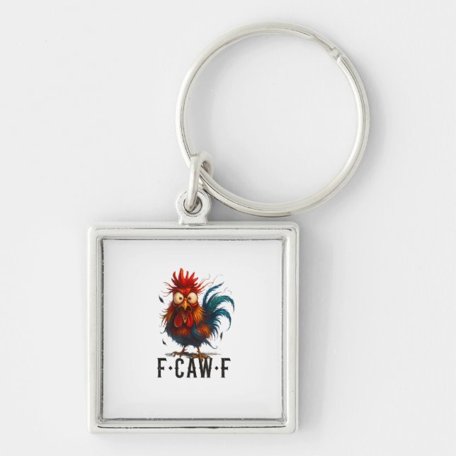 Porte-clés F-Caw-F Chicken Rooster Funny Meme (Devant)