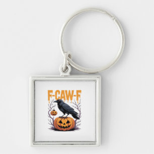Porte-clés F-Caw-F Classique Halloween Corbeau Citrouille Tee
