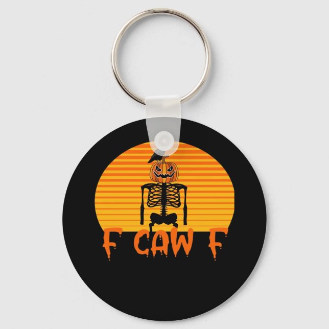 Porte-clés F-Caw-F Corbeau Classique Esthétique Décontracté (Recto)