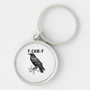 Porte-clés F Caw F Corbeau, F-Caw-F Mème de l'oiseau mignon q