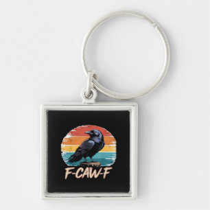 Porte-clés F-Caw-F Corbeau Humour Drôle Gothique Rétro Classi