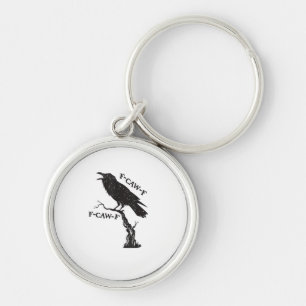 Porte-clés F-Caw-F Corbeau Jeu de mots Drôle Oiseau Croassant