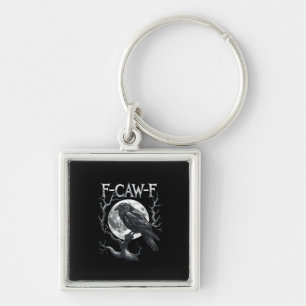 Porte-clés F-Caw-F Corbeau Lune Gothique Halloween Corbeau Oi