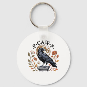 Porte-clés F-Caw-F Corbeau Lune Gothique Halloween Corbeau Oi