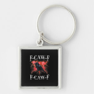 Porte-clés F-Caw-F Corbeau Oiseau Corbeau Gothique Mème