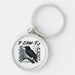 Porte-clés F-Caw-F Corbeau Oiseau Rétro Classique