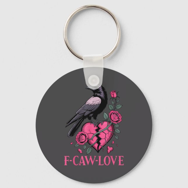 Porte-clés F Caw F Crow Anti Valentine's Day Dark Gothic Brok (Recto)