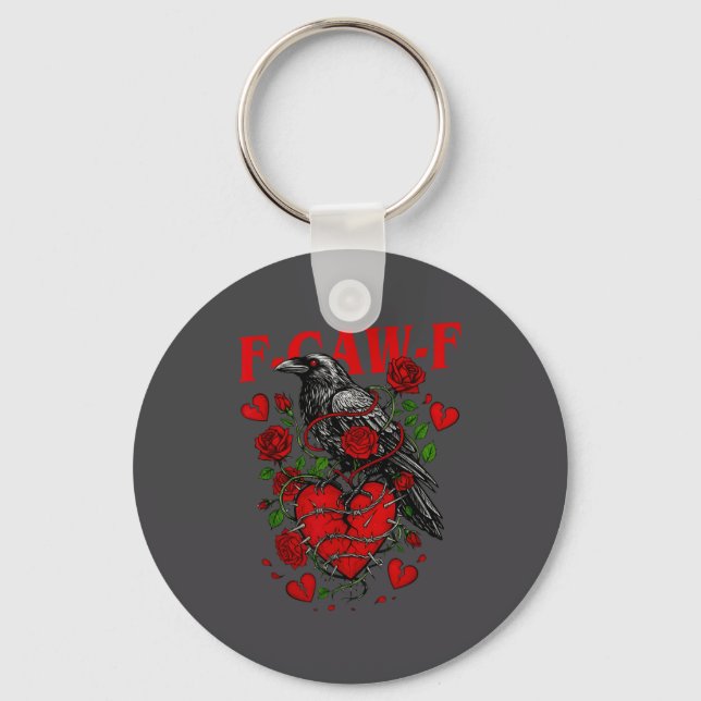Porte-clés F Caw F Crow Anti Valentine's Day Dark Gothic Brok (Recto)