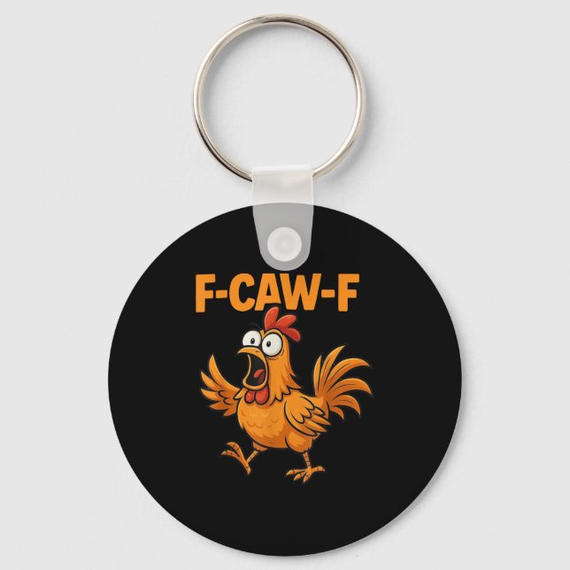 Porte-clés F-caw-f Crow Funny Fcawf Black Bird Chicken Meme G (Recto)