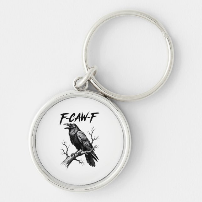Porte-clés F Caw F Crow Lover Raven Meme Classic Style (Devant)