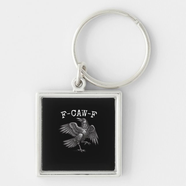 Porte-clés F-Caw-F Crow Pun Funny Bird Cawing Grunge (Devant)