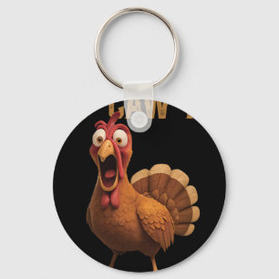 Porte-clés F-caw-f Fcawf humour de poule drôle