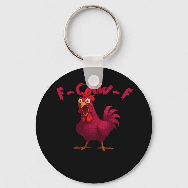 Porte-clés F Caw F Funny Chicken Humor Creative Casual Style (Recto)