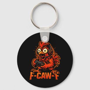 Porte-clés F-caw-f Gamer - Poulet Drôle de Coq Gaming _2
