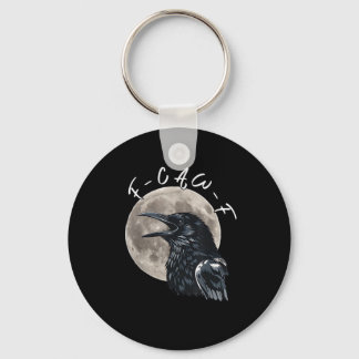 Porte-clés F-Caw-F Oiseau Corbeau Minimaliste Propre
