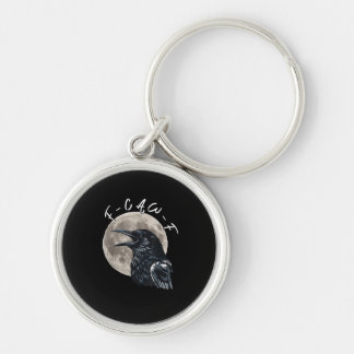 Porte-clés F-Caw-F Oiseau Corbeau Minimaliste Propre