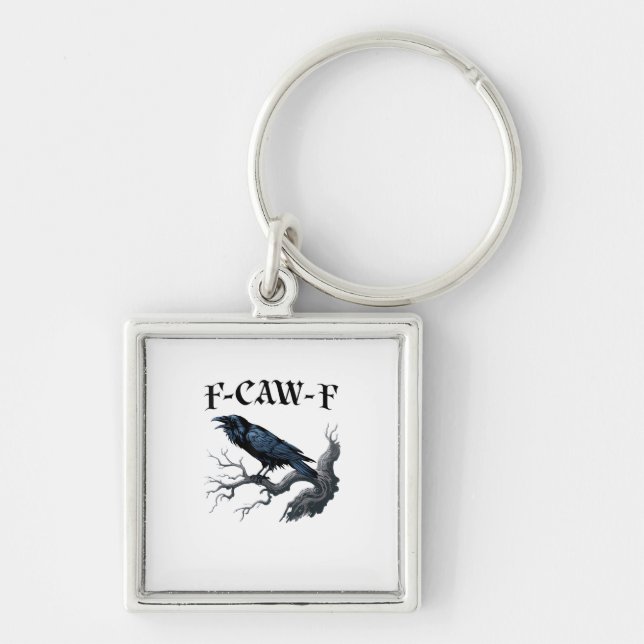 Porte-clés F-Caw-F Oiseau Drôle Corbeau (Devant)