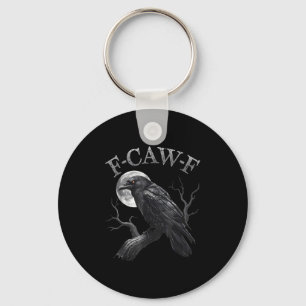 Porte-clés F Caw F Pleine lune sombre Couronne Oiseau Corbeau