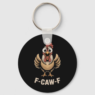 Porte-clés F-caw-f Poulet aux Yeux Écarquillés Cri Drôle de D