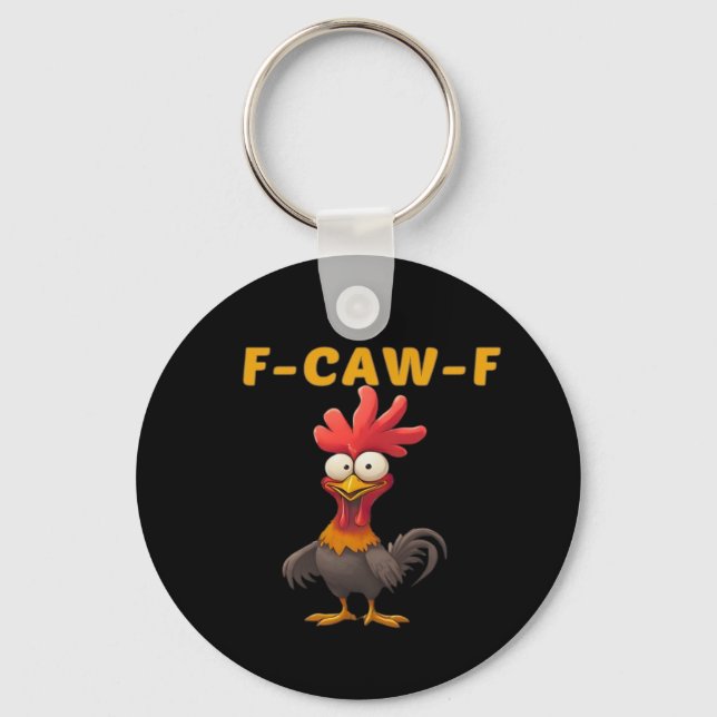 Porte-clés F-Caw-F-Poulet Classique Essentiel Esthétique Uniq (Recto)