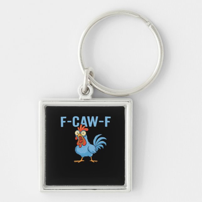 Porte-clés F-Caw-F Swearing Chicken Classic Retro Style (Devant)