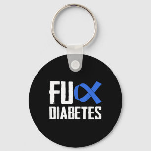 Porte-clés F_ck Diabetes Blue Ribbon Symbole Support Advocacy